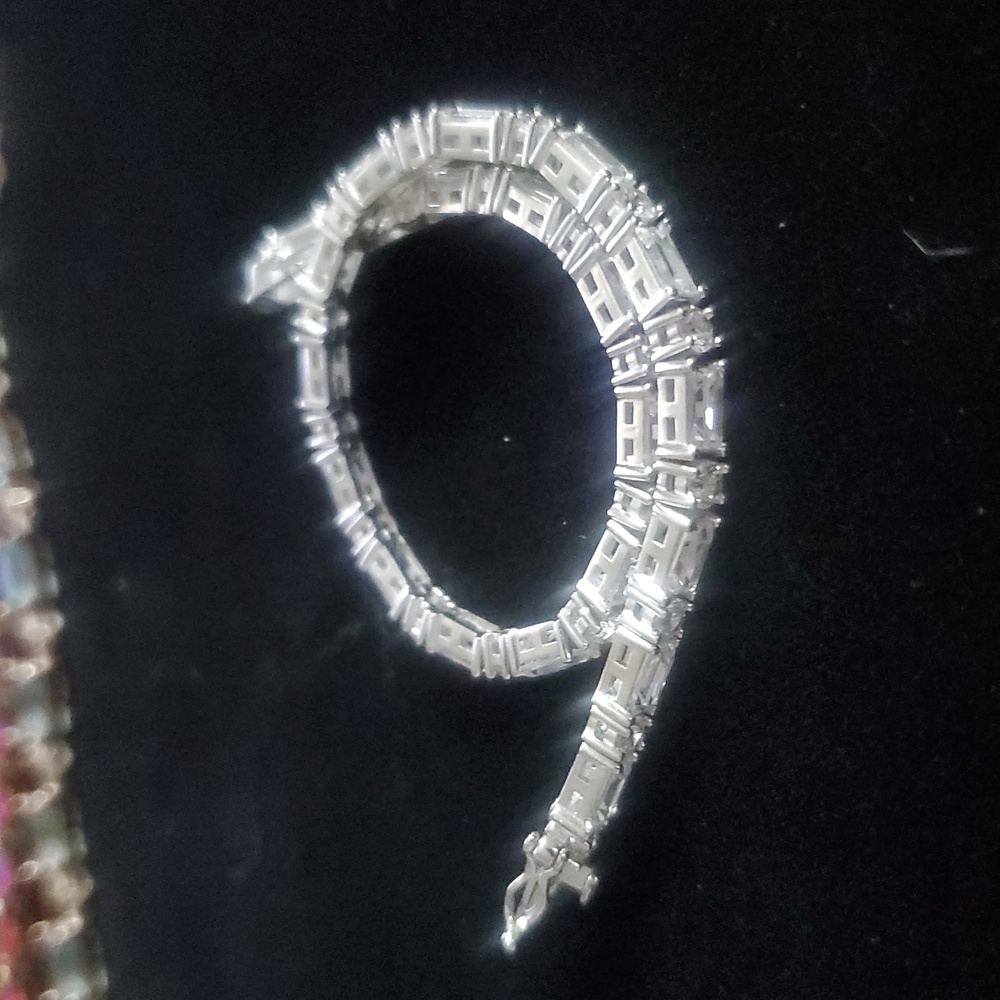 925 sterling silver tennis bracelet baguette